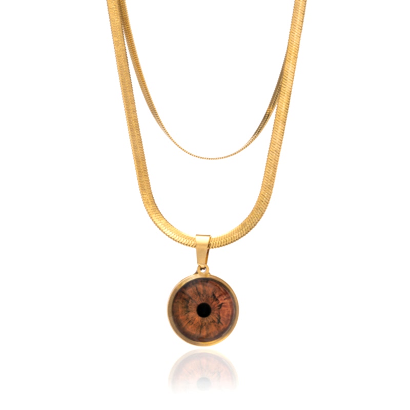 Gold Çelik İris Göz Kolye